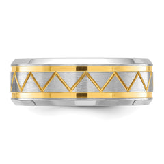 Chisel Titanium Brushed and Polished Yellow IP-plated 8mm Band