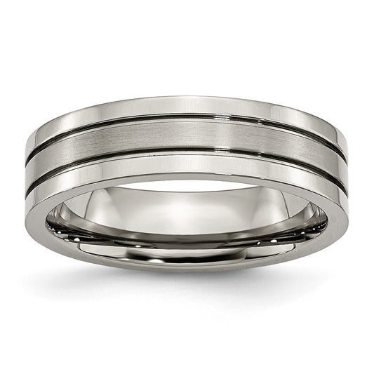 Chisel Titanium Brushed Center 6mm Grooved Band