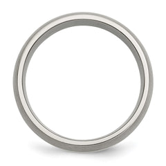 Chisel Titanium Brushed with Sterling Silver Inlay 8mm Band