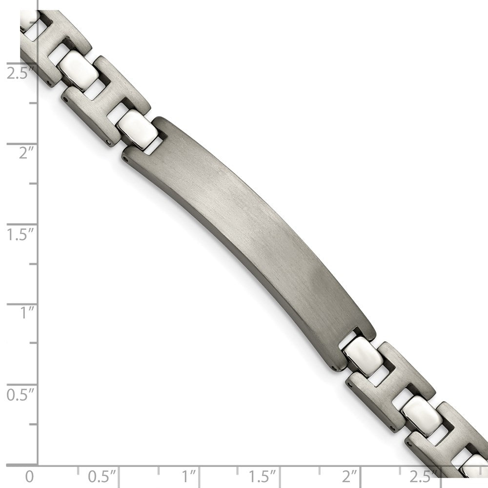Chisel Titanium Brushed and Polished 8.5 inch ID Bracelet TBB121-8.5