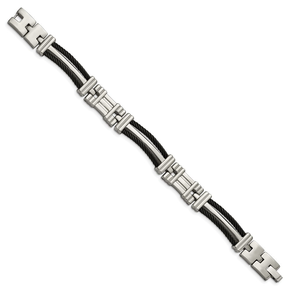 Chisel Titanium Polished Black IP-plated 8.5 inch Bracelet TBB132-8.5