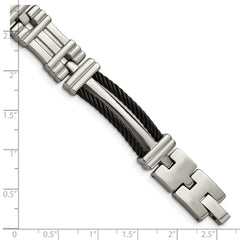Chisel Titanium Polished Black IP-plated 8.5 inch Bracelet TBB132-8.5