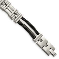 Chisel Titanium Polished Black IP-plated 8.5 inch Bracelet TBB132-8.5