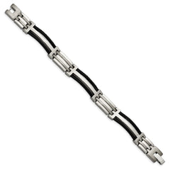 Chisel Titanium Brushed and Polished Black IP-plated 8.5 inch Bracelet TBB133-8.5