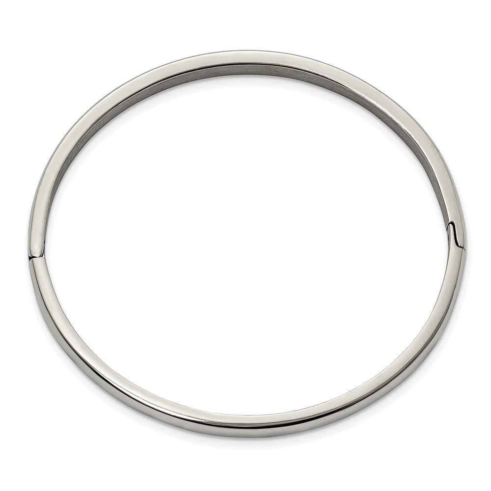 Chisel Titanium Polished 5mm Hinged Bangle TBB176