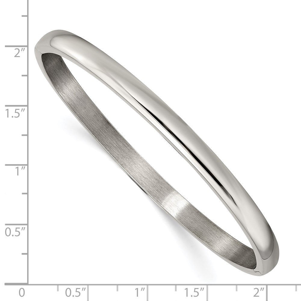 Chisel Titanium Polished 5mm Hinged Bangle TBB176