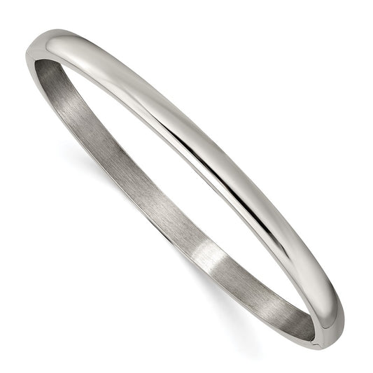 Chisel Titanium Polished 5mm Hinged Bangle TBB176
