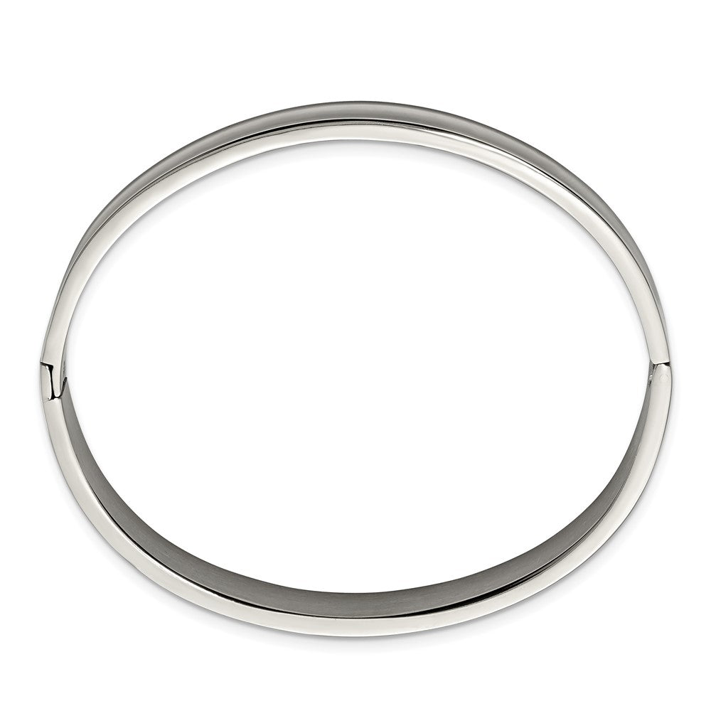 Chisel Titanium Polished 8mm Hinged Bangle TBB178