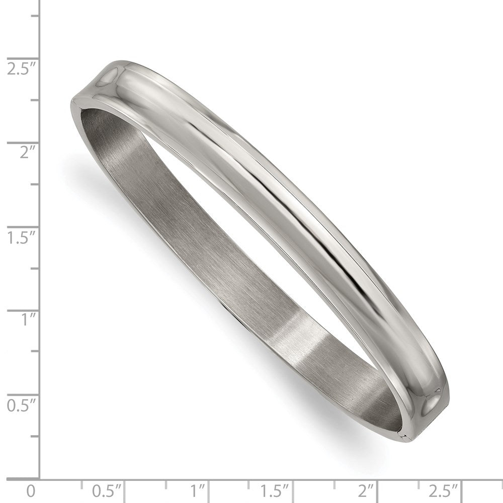 Chisel Titanium Polished 8mm Hinged Bangle TBB178