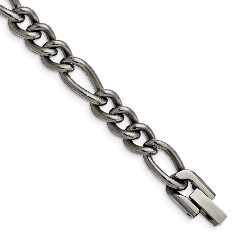 Chisel Titanium Polished 7mm 8.5 inch Figaro Chain TBB187-8.5