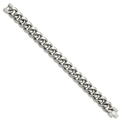 Chisel Titanium Polished 14.50mm Curb 8.5 inch Bracelet TBB189-8.5