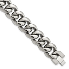 Chisel Titanium Polished 14.50mm Curb 8.5 inch Bracelet TBB189-8.5