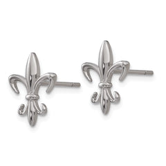 TBE100 Chisel Titanium Polished Fleur de lis Post Earrings