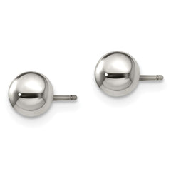 TBE119 Chisel Titanium Polished 6mm Ball Post Earrings
