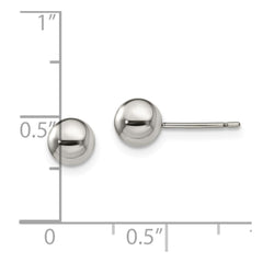 TBE119 Chisel Titanium Polished 6mm Ball Post Earrings