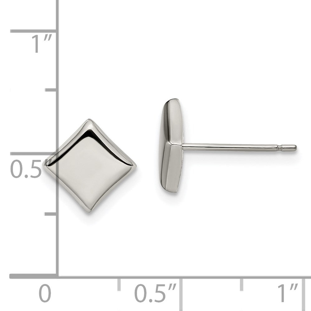 TBE120 Chisel Titanium Polished 7mm Square Post Earrings