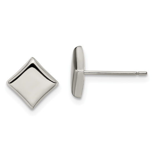 TBE120 Chisel Titanium Polished 7mm Square Post Earrings