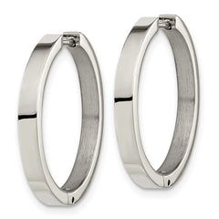 TBE126 Chisel Titanium Polished 2.75mm Hinged Hoop Earrings