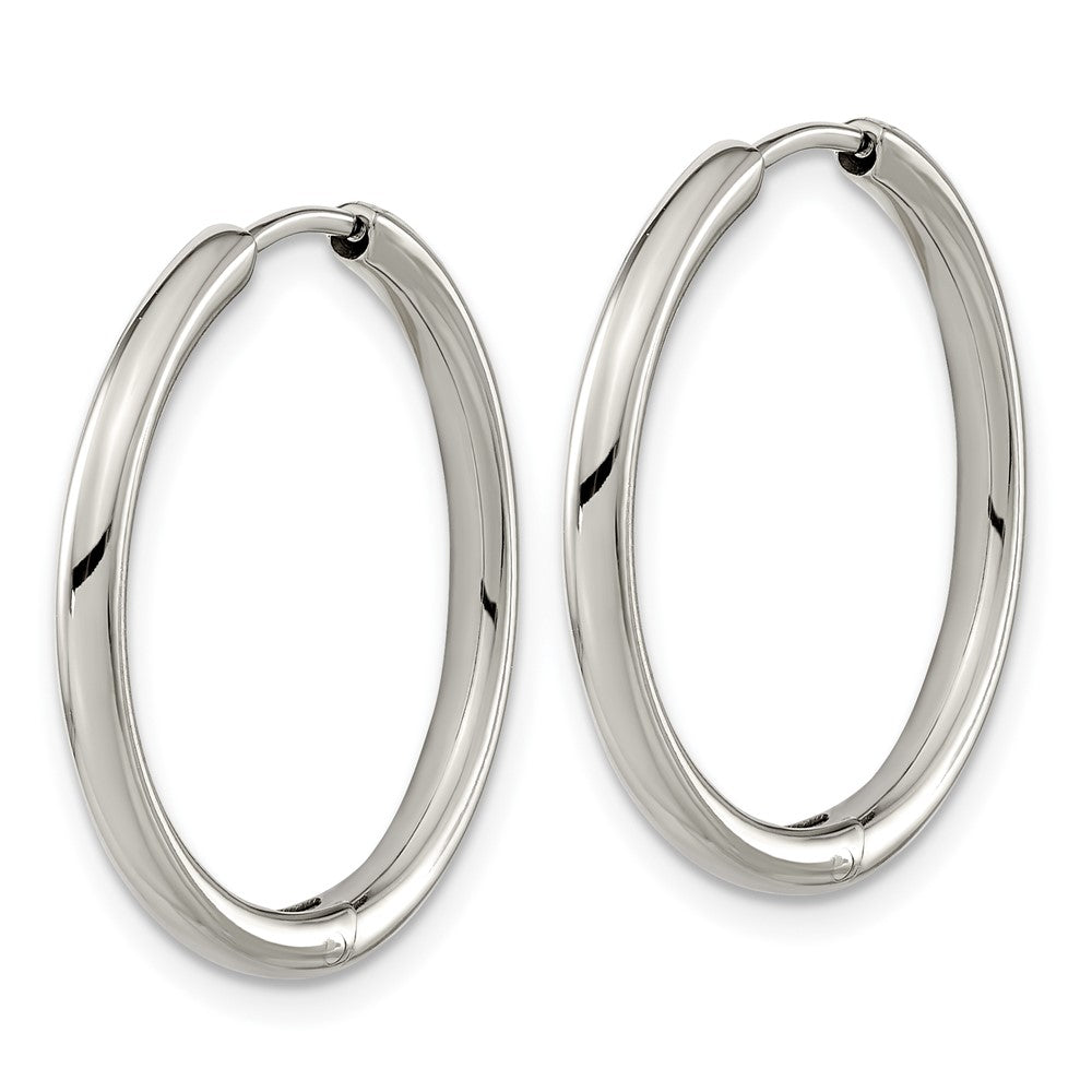 TBE128 Chisel Titanium Polished 2.1mm Hinged Hoop Earrings