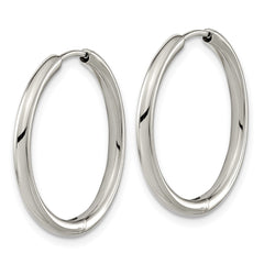 TBE128 Chisel Titanium Polished 2.1mm Hinged Hoop Earrings