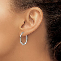 TBE128 Chisel Titanium Polished 2.1mm Hinged Hoop Earrings