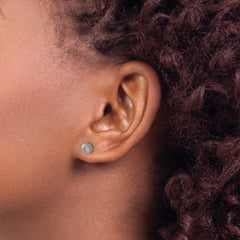 TBE132 Chisel Titanium Brushed CZ Post Earrings