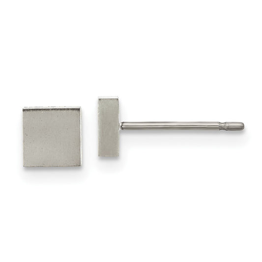 TBE133 Chisel Titanium Brushed Square Post Earrings