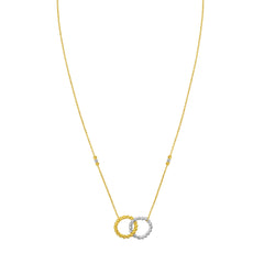 Two-tone Gold Diamond Cut/ Textured Beaded Bliss Necklace