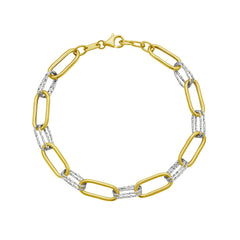 Two-tone Gold Diamond Cut/ Textured The DiamantÈ Collection Bracelet