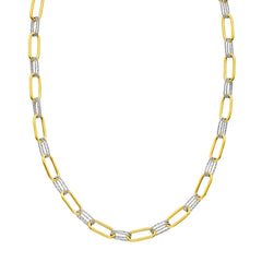 Two-tone Gold Diamond Cut/ Textured The DiamantÈ Collection Necklace