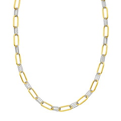 Two-tone Gold Diamond Cut/ Textured The DiamantÈ Collection Necklace