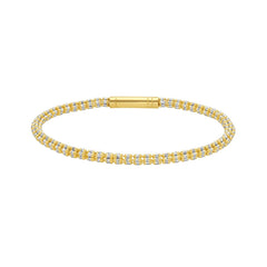 Two-tone Gold Diamond Cut/ Textured The Ice Chain Bracelet