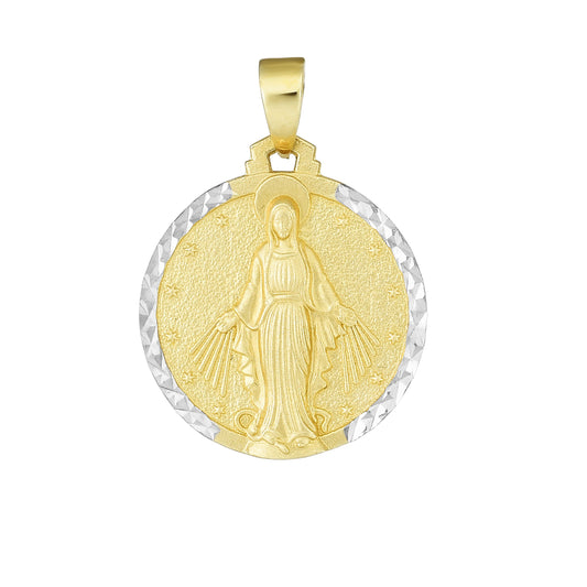 Two-tone Gold Satin/ Matte Religious Charm