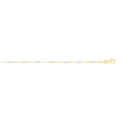 Two-tone Gold Diamond Cut/ Textured Saturn Necklace