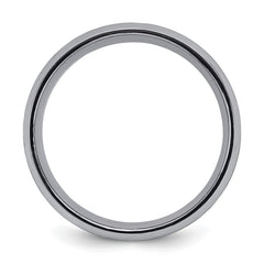 Chisel Tantalum Brushed and Polished 8mm Beveled Edge Band