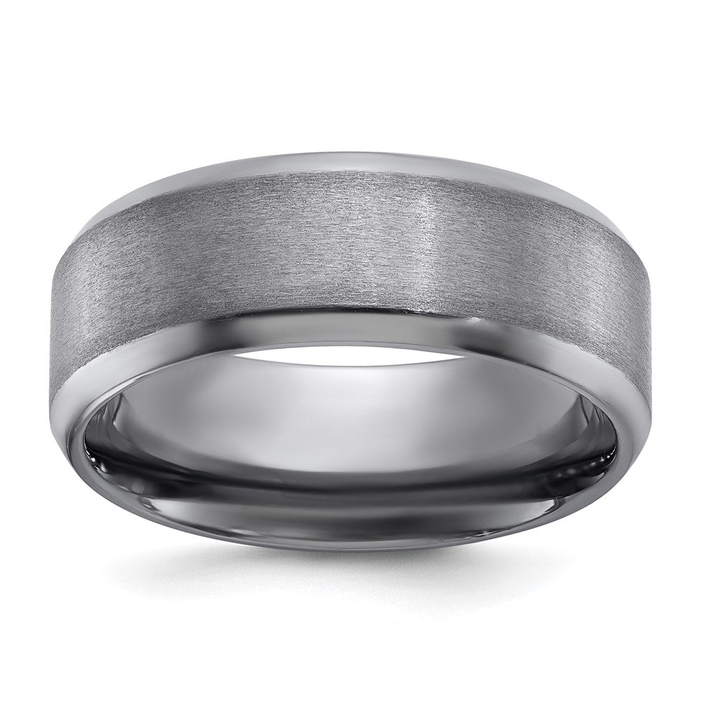 Chisel Tantalum Brushed and Polished 8mm Beveled Edge Band