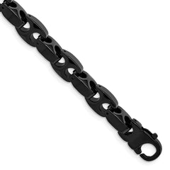 Chisel Tungsten Polished Black IP-plated 9 inch Bracelet TUB119-9.5