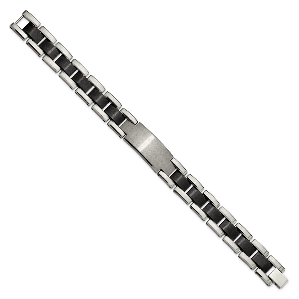 Chisel Tungsten Brushed and Polished Black IP-plated 8.5 inch Bracelet TUB126-8.5