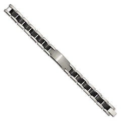 Chisel Tungsten Brushed and Polished Black IP-plated 8.5 inch Bracelet TUB126-8.5