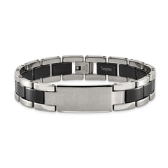 Chisel Tungsten Brushed and Polished Black IP-plated 8.5 inch Bracelet TUB126-8.5