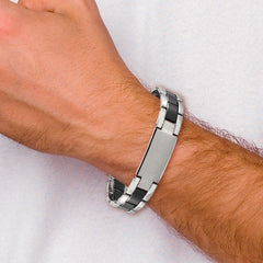 Chisel Tungsten Brushed and Polished Black IP-plated 8.5 inch Bracelet TUB126-8.5