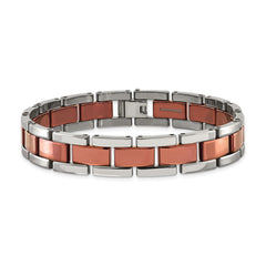 Chisel Tungsten Polished Brown IP-plated 8.5 inch Bracelet TUB130-8.5