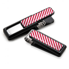 MClip Red & White Inlay Money Clip UV2-BKA-RDWH