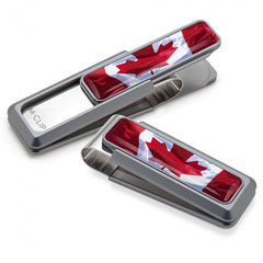 MClip Natural With Canadian Flag Inlay Money Clip UV2-NMA-CAN1