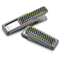 MClip Dark Blue & Gold Inlay Money Clip UV2-NMA-DBGD