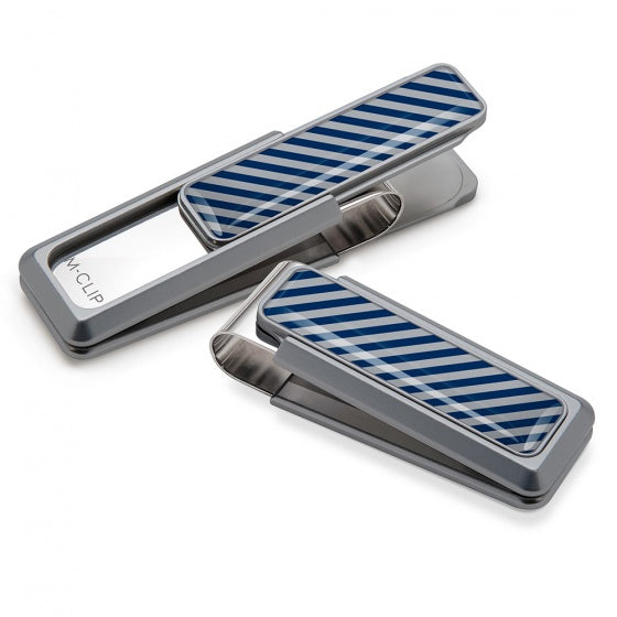 MClip Dark Blue & Gray Inlay Money Clip UV2-NMA-DBGR