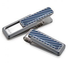 MClip Dark Blue & Gray Inlay Money Clip UV2-NMA-DBGR
