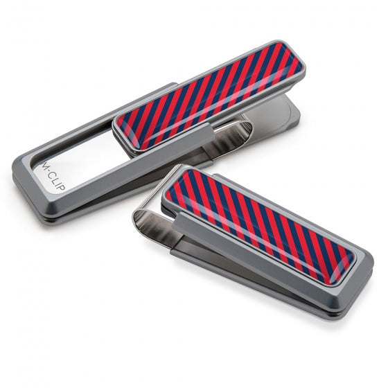 MClip Dark Blue & Red Inlay Money Clip UV2-NMA-DBRD