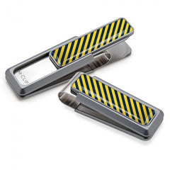 MClip Dark Blue & Yellow Inlay Money Clip UV2-NMA-DBYL