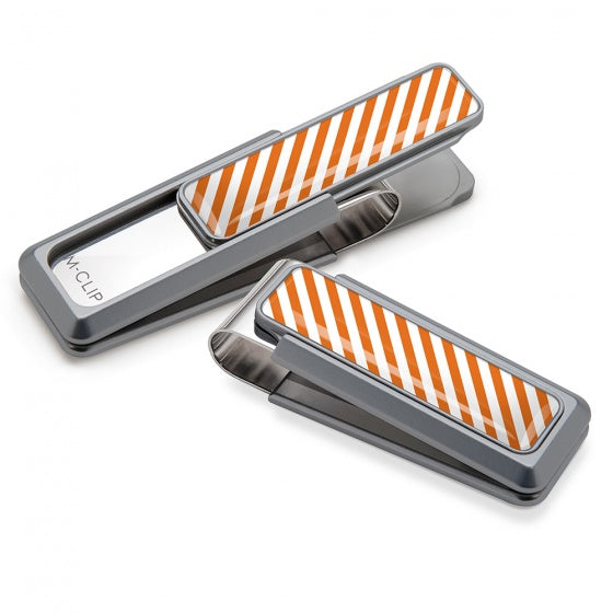MClip Dark Orange & White Inlay Money Clip UV2-NMA-DOWH